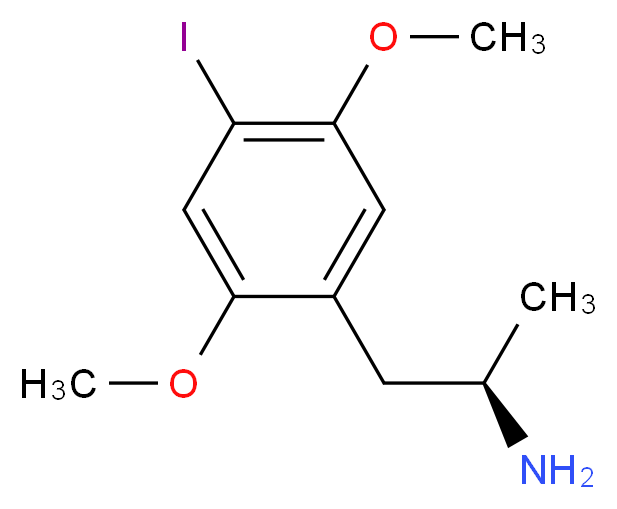 (2R)-1-(4-iodo-2,5-dimethoxyphenyl)propan-2-amine_分子结构_CAS_42203-78-1