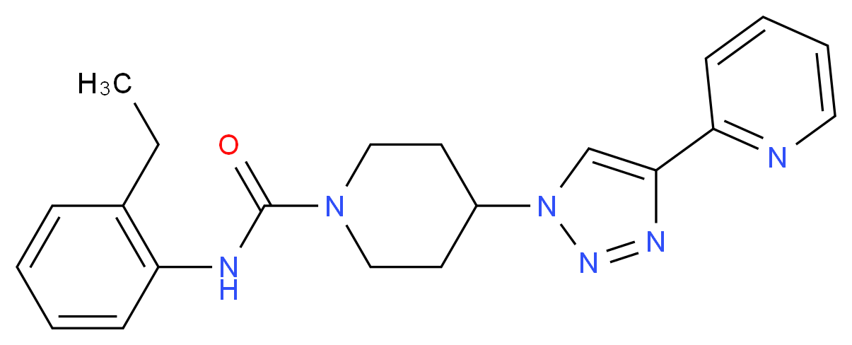 N-(2-ethylphenyl)-4-[4-(2-pyridinyl)-1H-1,2,3-triazol-1-yl]-1-piperidinecarboxamide_分子结构_CAS_)