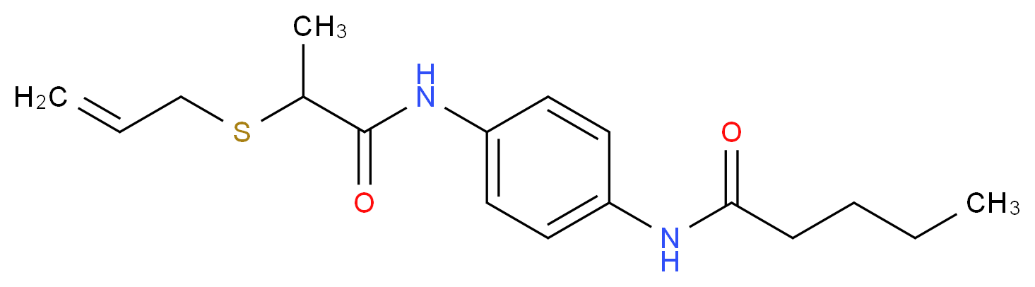 N-(4-{[2-(allylthio)propanoyl]amino}phenyl)pentanamide_分子结构_CAS_)