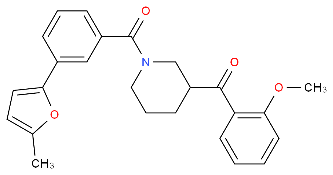 (2-methoxyphenyl){1-[3-(5-methyl-2-furyl)benzoyl]-3-piperidinyl}methanone_分子结构_CAS_)