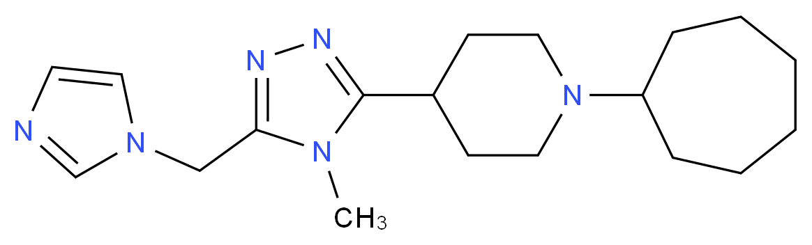 1-cycloheptyl-4-[5-(1H-imidazol-1-ylmethyl)-4-methyl-4H-1,2,4-triazol-3-yl]piperidine_分子结构_CAS_)