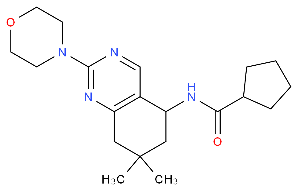 N-[7,7-dimethyl-2-(4-morpholinyl)-5,6,7,8-tetrahydro-5-quinazolinyl]cyclopentanecarboxamide_分子结构_CAS_)