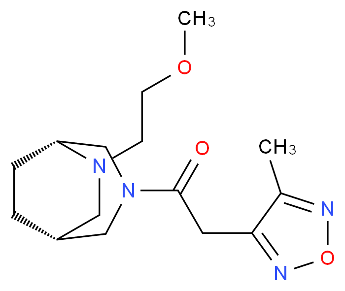 (1R*,5R*)-6-(2-methoxyethyl)-3-[(4-methyl-1,2,5-oxadiazol-3-yl)acetyl]-3,6-diazabicyclo[3.2.2]nonane_分子结构_CAS_)