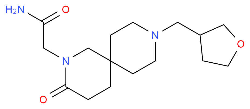 2-[3-oxo-9-(tetrahydro-3-furanylmethyl)-2,9-diazaspiro[5.5]undec-2-yl]acetamide_分子结构_CAS_)