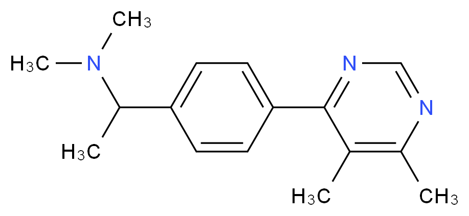 1-[4-(5,6-dimethylpyrimidin-4-yl)phenyl]-N,N-dimethylethanamine_分子结构_CAS_)