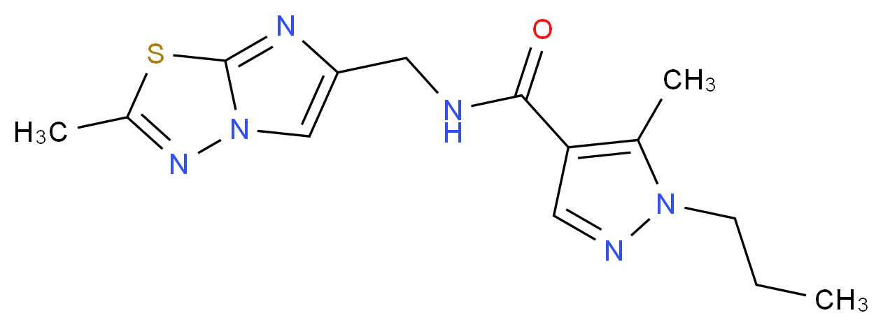 5-methyl-N-[(2-methylimidazo[2,1-b][1,3,4]thiadiazol-6-yl)methyl]-1-propyl-1H-pyrazole-4-carboxamide_分子结构_CAS_)