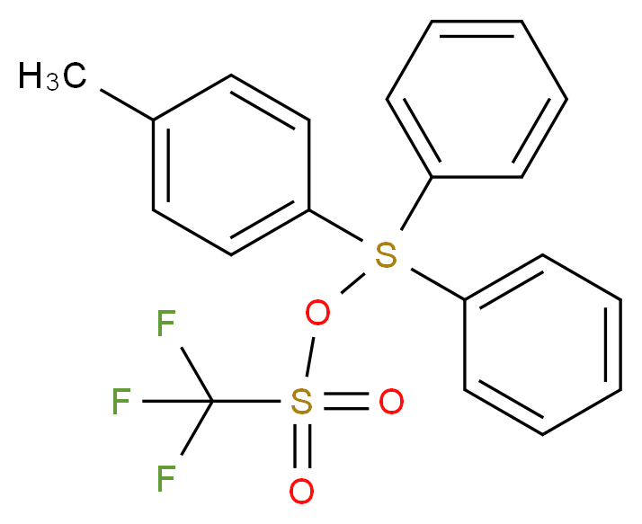 (4-methylphenyl)diphenyl-$l^{4}-sulfanyl trifluoromethanesulfonate_分子结构_CAS_81416-37-7