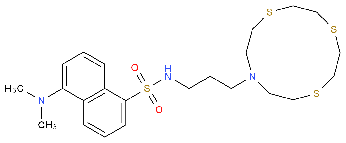 10-[3-(丹磺酰氨基)丙基]-1,4,7-三硫杂-10-氮杂环十二烷_分子结构_CAS_868365-96-2)