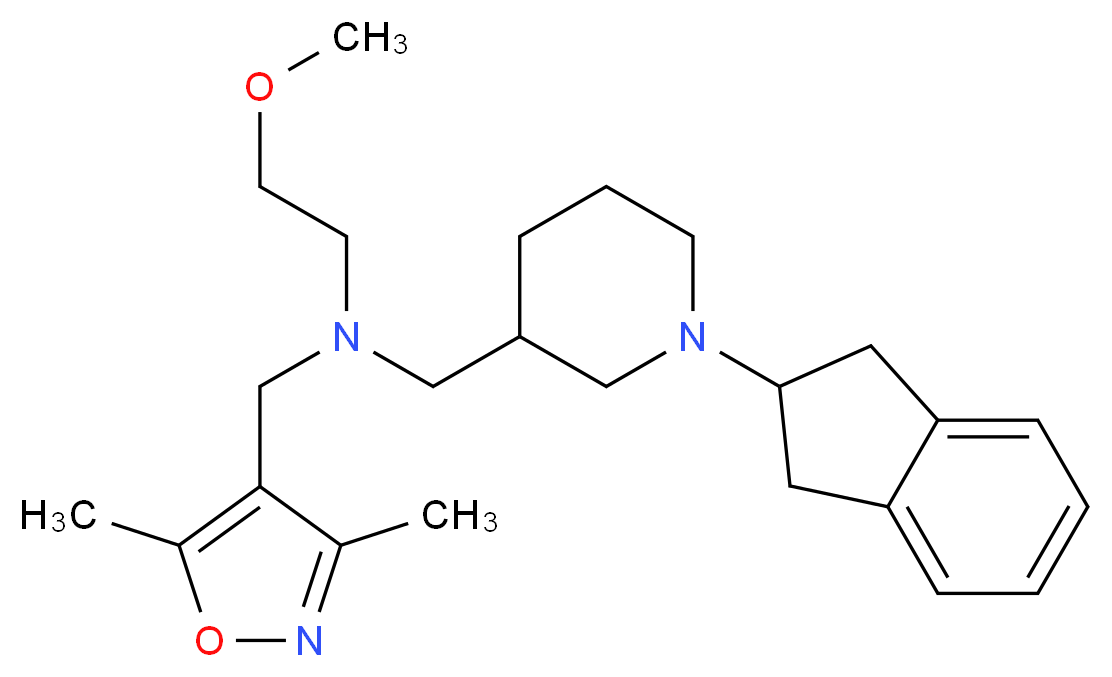 N-{[1-(2,3-dihydro-1H-inden-2-yl)piperidin-3-yl]methyl}-N-[(3,5-dimethylisoxazol-4-yl)methyl]-2-methoxyethanamine_分子结构_CAS_)