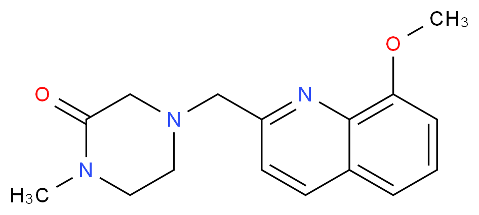 4-[(8-methoxy-2-quinolinyl)methyl]-1-methyl-2-piperazinone_分子结构_CAS_)