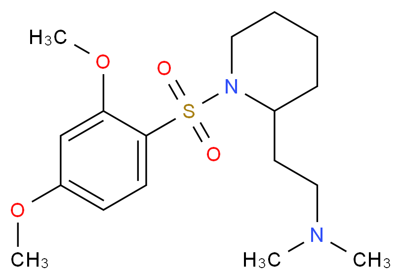 (2-{1-[(2,4-dimethoxyphenyl)sulfonyl]-2-piperidinyl}ethyl)dimethylamine_分子结构_CAS_)