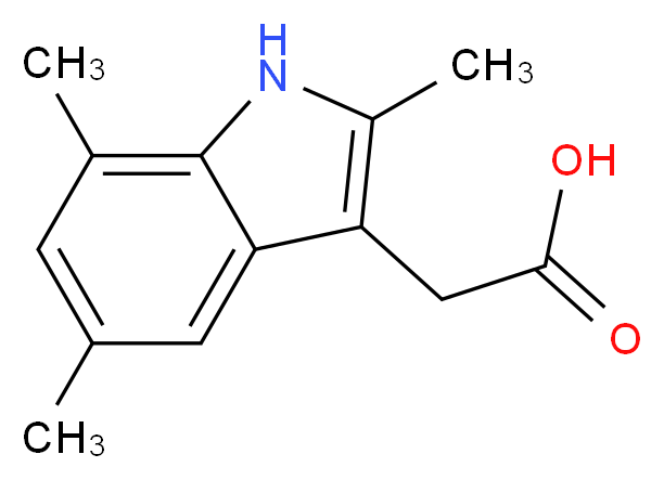 2-(2,5,7-trimethyl-1H-indol-3-yl)acetic acid_分子结构_CAS_91957-25-4