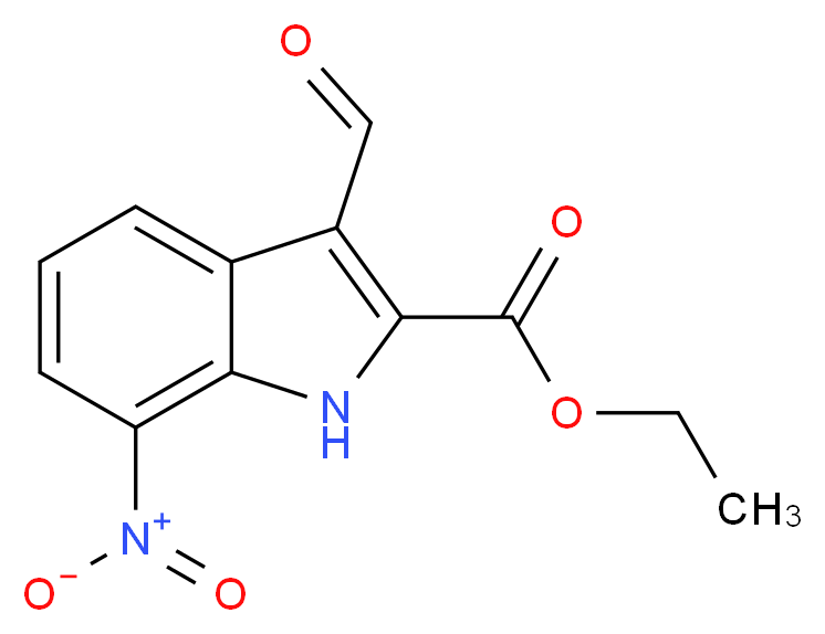 ETHYL 3-FORMYL-7-NITRO-1H-INDOLE-2-CARBOXYLATE_分子结构_CAS_885273-53-0)