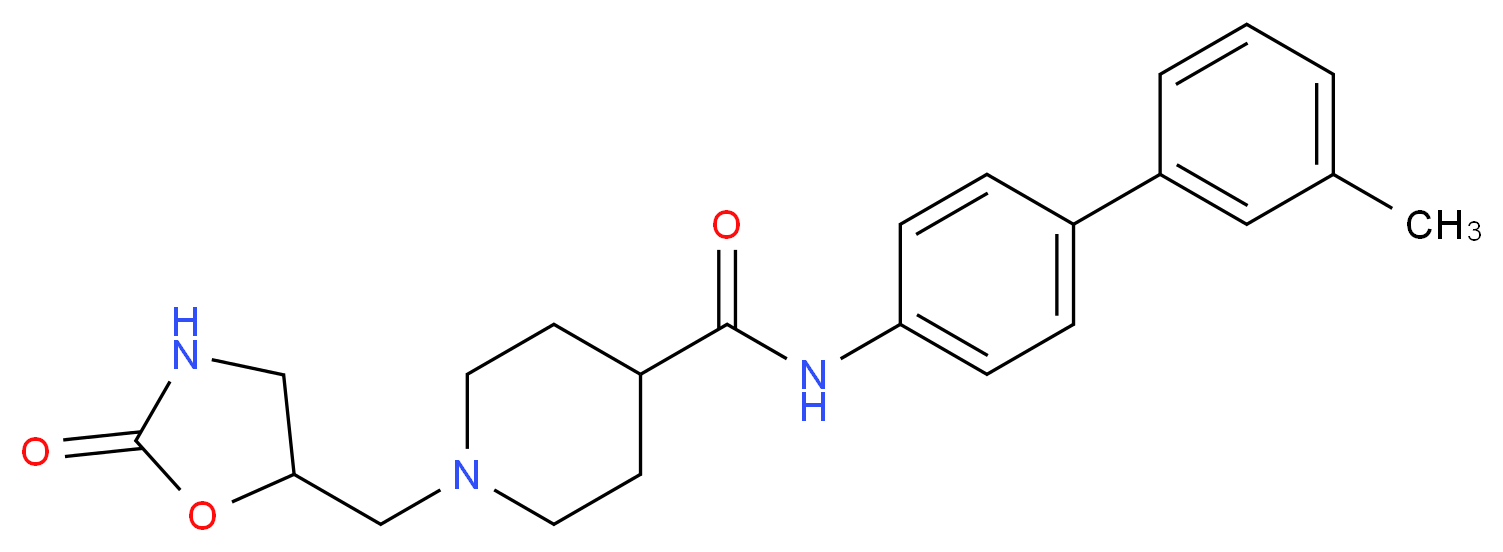 N-(3'-methylbiphenyl-4-yl)-1-[(2-oxo-1,3-oxazolidin-5-yl)methyl]piperidine-4-carboxamide_分子结构_CAS_)