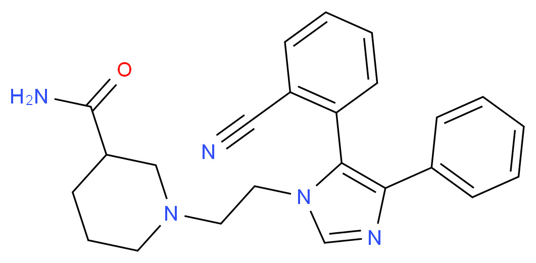1-{2-[5-(2-cyanophenyl)-4-phenyl-1H-imidazol-1-yl]ethyl}piperidine-3-carboxamide_分子结构_CAS_)