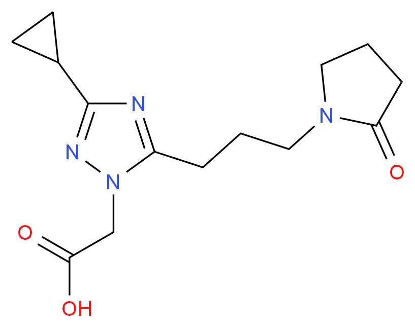 {3-cyclopropyl-5-[3-(2-oxopyrrolidin-1-yl)propyl]-1H-1,2,4-triazol-1-yl}acetic acid_分子结构_CAS_)