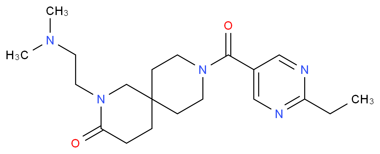 2-[2-(dimethylamino)ethyl]-9-[(2-ethylpyrimidin-5-yl)carbonyl]-2,9-diazaspiro[5.5]undecan-3-one_分子结构_CAS_)