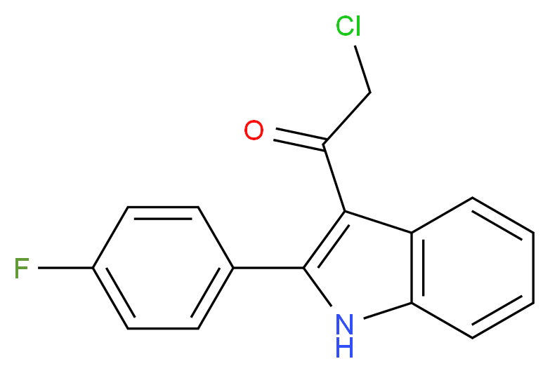 2-chloro-1-[2-(4-fluorophenyl)-1H-indol-3-yl]ethan-1-one_分子结构_CAS_70093-19-5