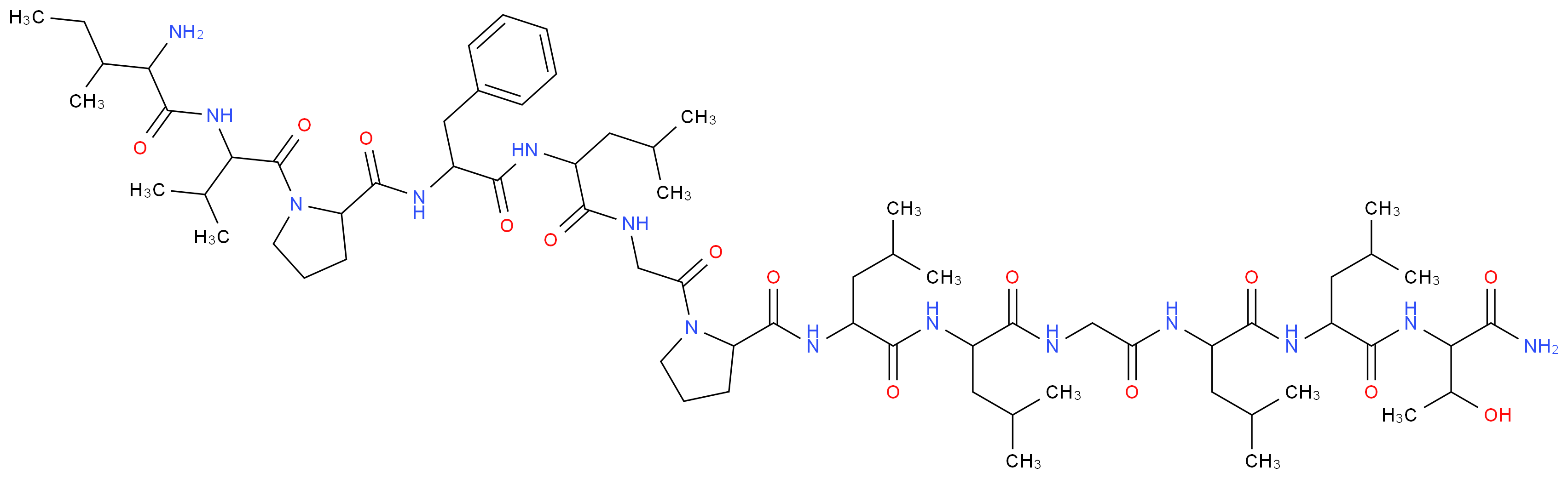 2-amino-N-{1-[2-({1-[(1-{[2-(2-{[1-({1-[({[1-({1-[(1-carbamoyl-2-hydroxypropyl)carbamoyl]-3-methylbutyl}carbamoyl)-3-methylbutyl]carbamoyl}methyl)carbamoyl]-3-methylbutyl}carbamoyl)-3-methylbutyl]carbamoyl}pyrrolidin-1-yl)-2-oxoethyl]carbamoyl}-3-methylbutyl)carbamoyl]-2-phenylethyl}carbamoyl)pyrrolidin-1-yl]-3-methyl-1-oxobutan-2-yl}-3-methylpentanamide_分子结构_CAS_97055-09-9