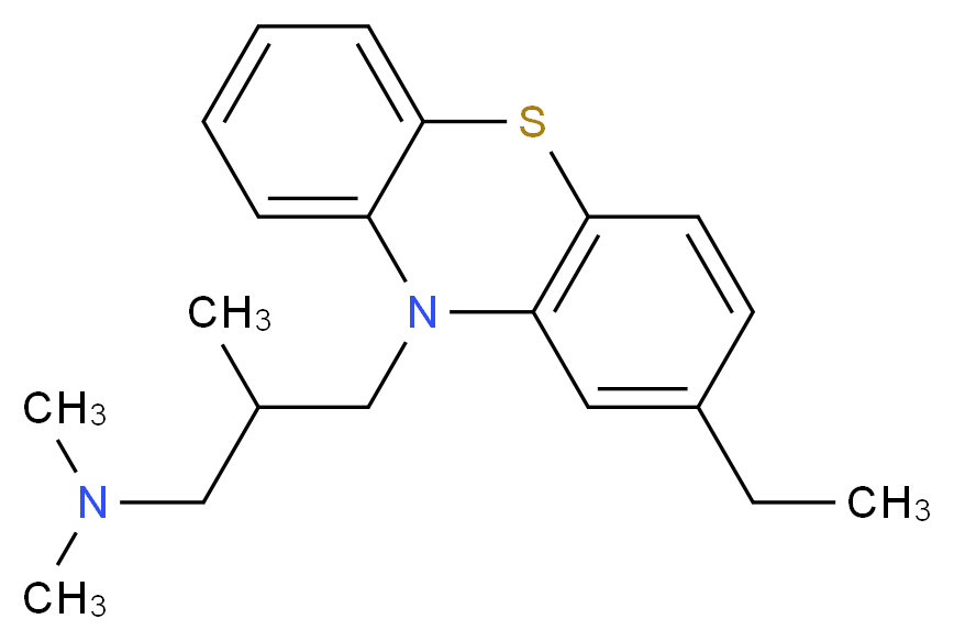 [3-(2-ethyl-10H-phenothiazin-10-yl)-2-methylpropyl]dimethylamine_分子结构_CAS_523-54-6