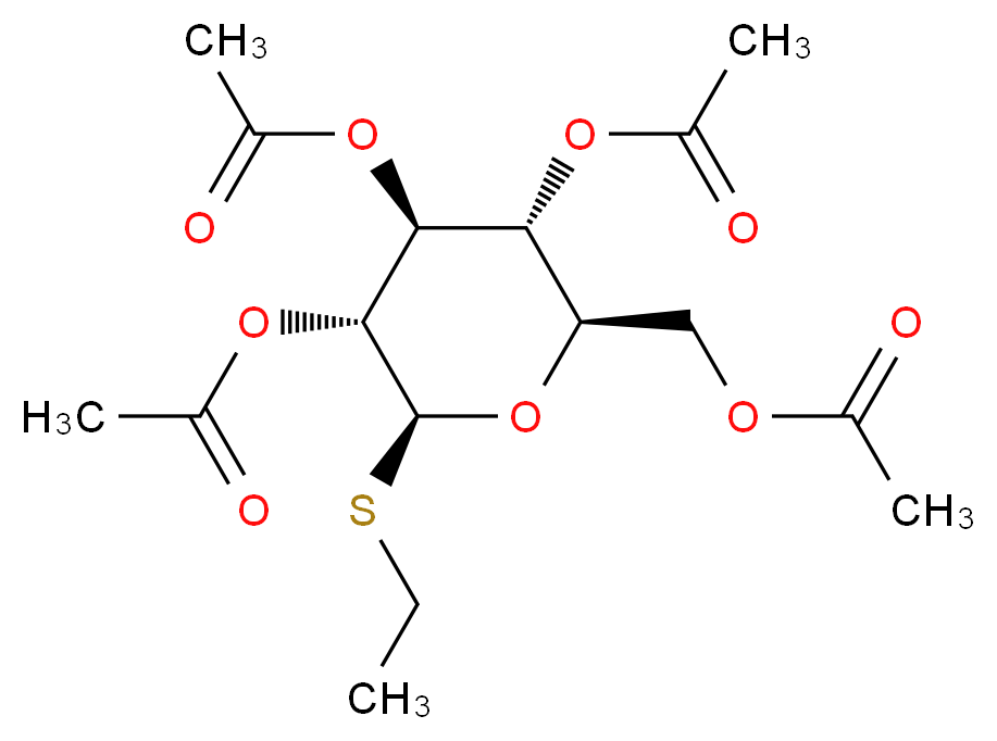 Ethyl 2,3,4,6-Tetra-O-acetyl-β-D-thioglucopyranoside_分子结构_CAS_52645-73-5)