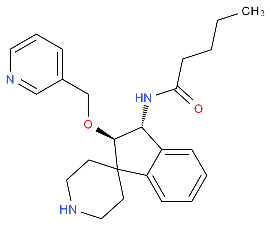 N-[(2R*,3R*)-2-(3-pyridinylmethoxy)-2,3-dihydrospiro[indene-1,4'-piperidin]-3-yl]pentanamide_分子结构_CAS_)