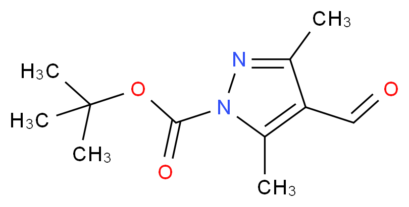 tert-butyl 4-formyl-3,5-dimethyl-1H-pyrazole-1-carboxylate_分子结构_CAS_844891-13-0