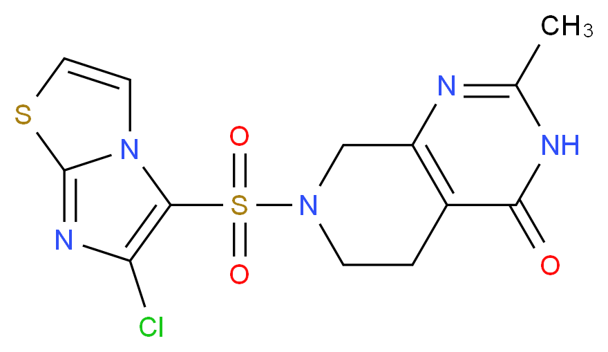 7-[(6-chloroimidazo[2,1-b][1,3]thiazol-5-yl)sulfonyl]-2-methyl-5,6,7,8-tetrahydropyrido[3,4-d]pyrimidin-4(3H)-one_分子结构_CAS_)