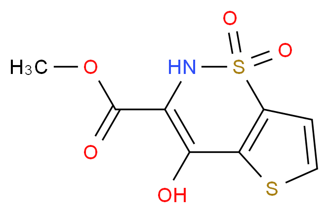 methyl 4-hydroxy-1,1-dioxo-2H-1$l^{6},5,2-thieno[2,3-e][1$l^{6},2]thiazine-3-carboxylate_分子结构_CAS_98827-44-2