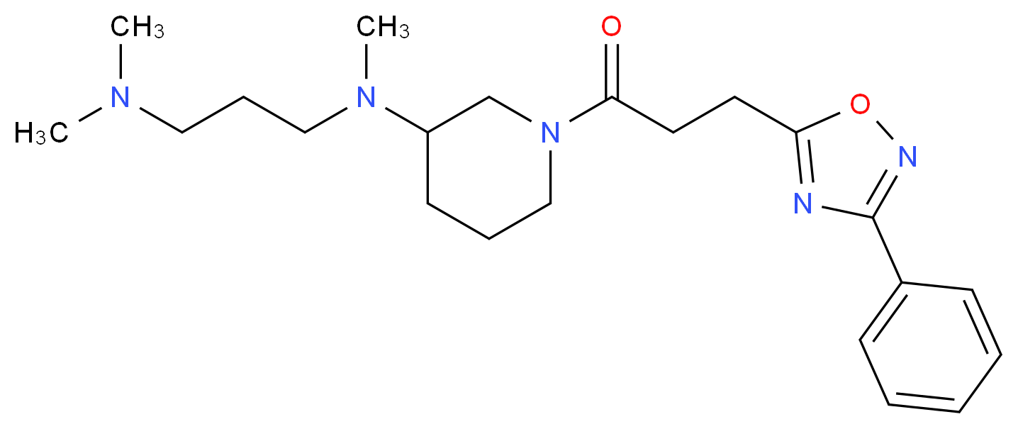 N,N,N'-trimethyl-N'-{1-[3-(3-phenyl-1,2,4-oxadiazol-5-yl)propanoyl]-3-piperidinyl}-1,3-propanediamine_分子结构_CAS_)