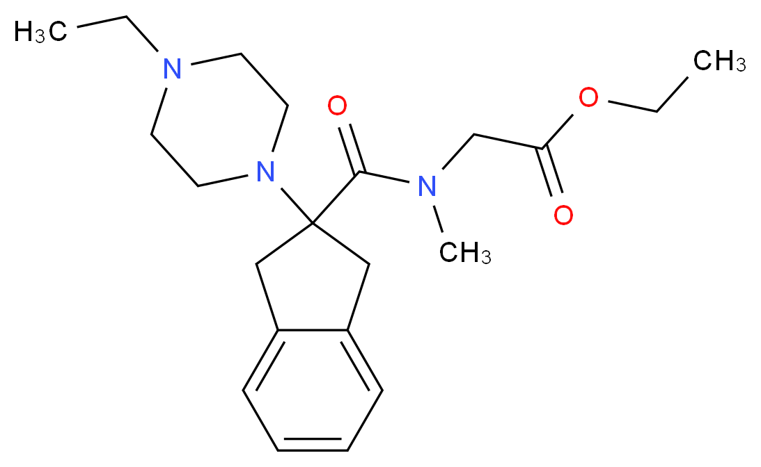 ethyl N-{[2-(4-ethyl-1-piperazinyl)-2,3-dihydro-1H-inden-2-yl]carbonyl}-N-methylglycinate_分子结构_CAS_)