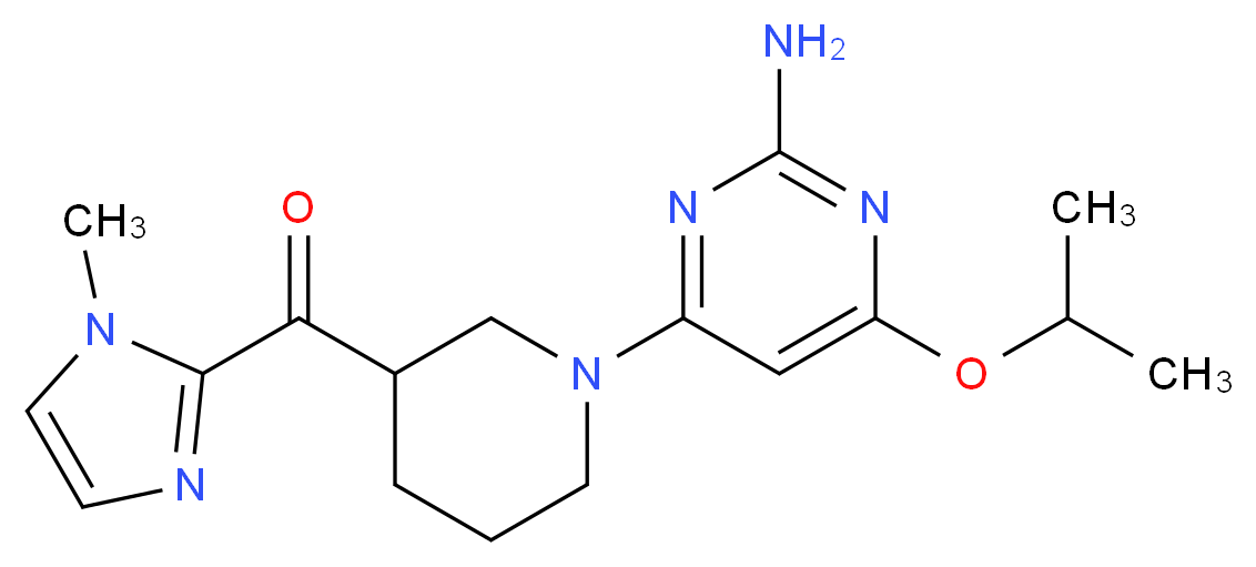 [1-(2-amino-6-isopropoxypyrimidin-4-yl)piperidin-3-yl](1-methyl-1H-imidazol-2-yl)methanone_分子结构_CAS_)