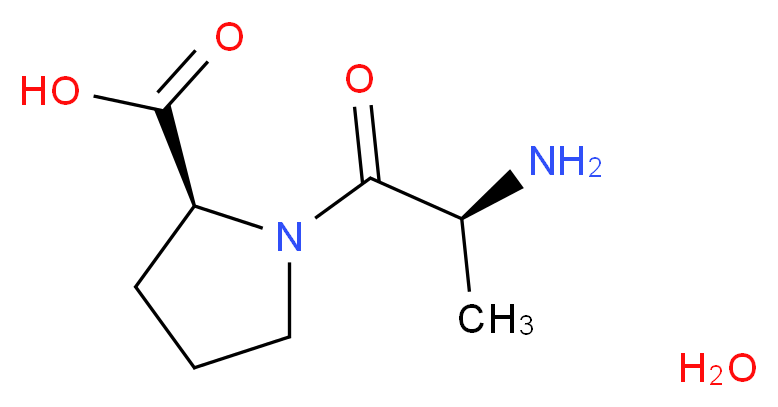 (2S)-1-[(2S)-2-aminopropanoyl]pyrrolidine-2-carboxylic acid hydrate_分子结构_CAS_13485-59-1