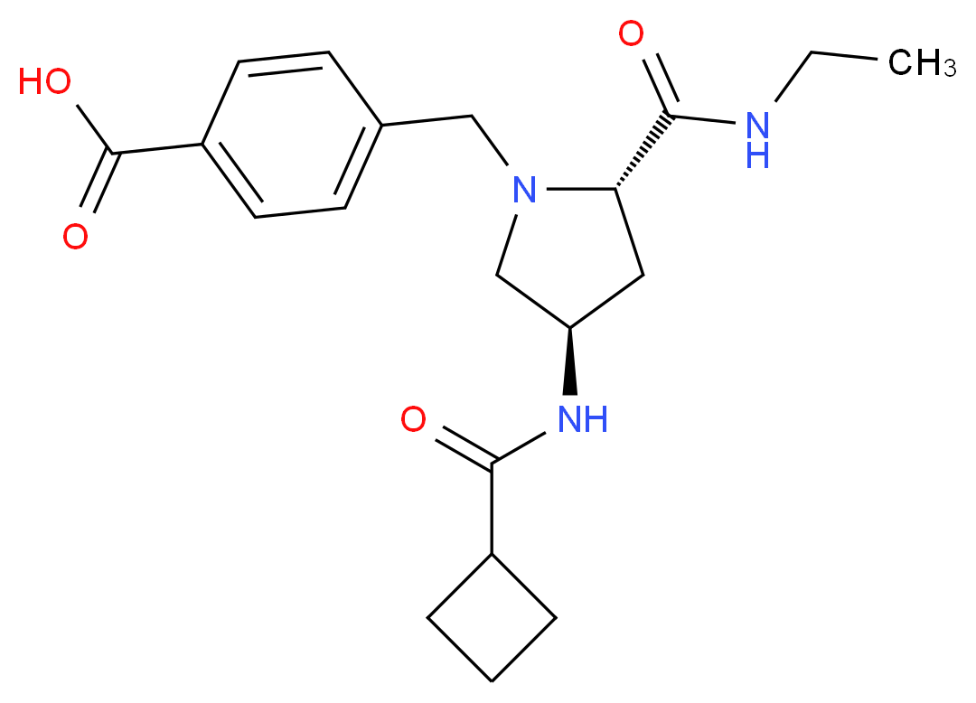 4-({(2S,4R)-4-[(cyclobutylcarbonyl)amino]-2-[(ethylamino)carbonyl]pyrrolidin-1-yl}methyl)benzoic acid (non-preferred name)_分子结构_CAS_)