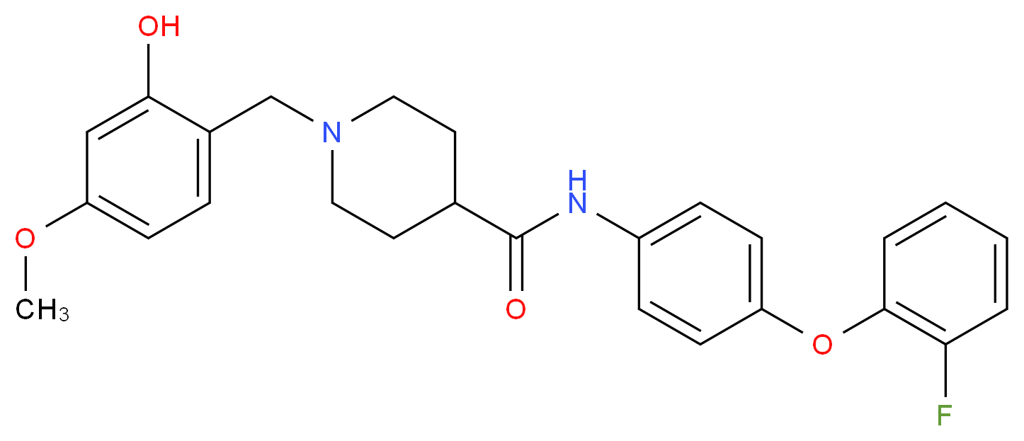 N-[4-(2-fluorophenoxy)phenyl]-1-(2-hydroxy-4-methoxybenzyl)-4-piperidinecarboxamide_分子结构_CAS_)
