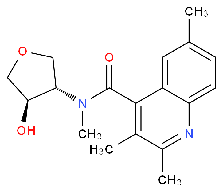 N-[(3S*,4R*)-4-hydroxytetrahydro-3-furanyl]-N,2,3,6-tetramethyl-4-quinolinecarboxamide_分子结构_CAS_)