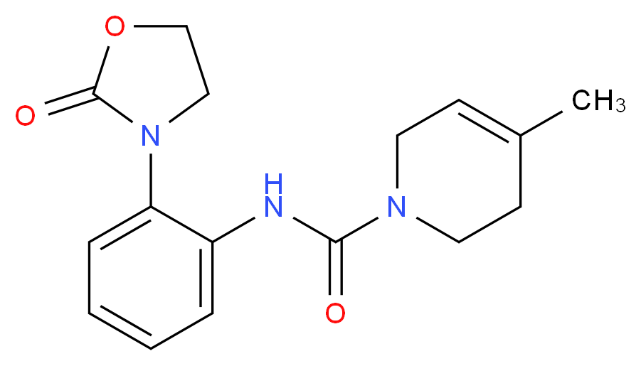 4-methyl-N-[2-(2-oxo-1,3-oxazolidin-3-yl)phenyl]-3,6-dihydropyridine-1(2H)-carboxamide_分子结构_CAS_)