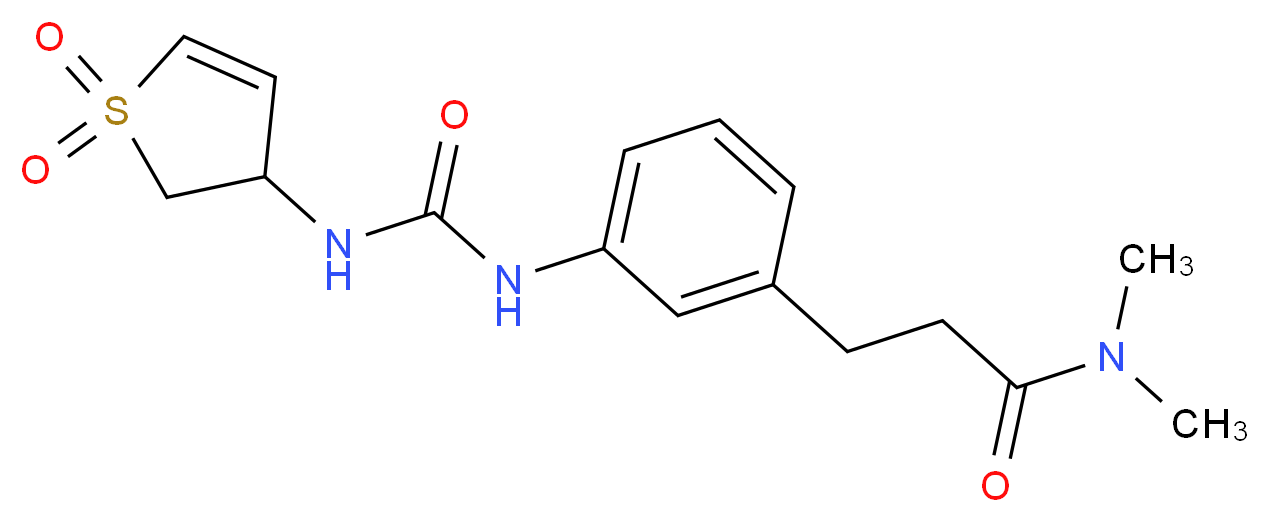 3-[3-({[(1,1-dioxido-2,3-dihydro-3-thienyl)amino]carbonyl}amino)phenyl]-N,N-dimethylpropanamide_分子结构_CAS_)