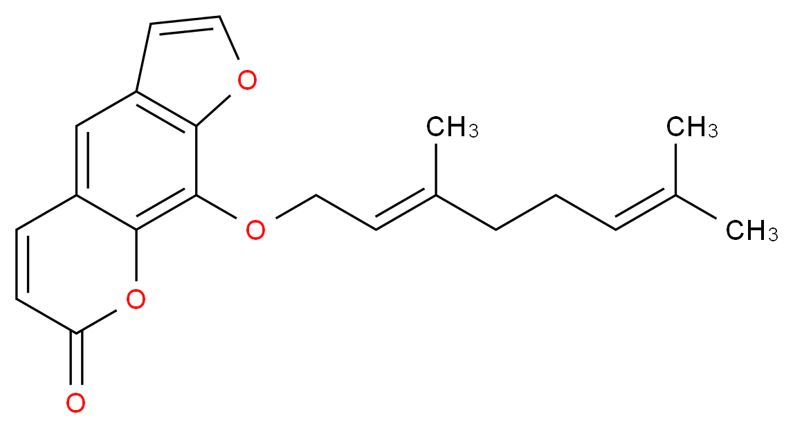 9-{[(2E)-3,7-dimethylocta-2,6-dien-1-yl]oxy}-7H-furo[3,2-g]chromen-7-one_分子结构_CAS_7437-55-0