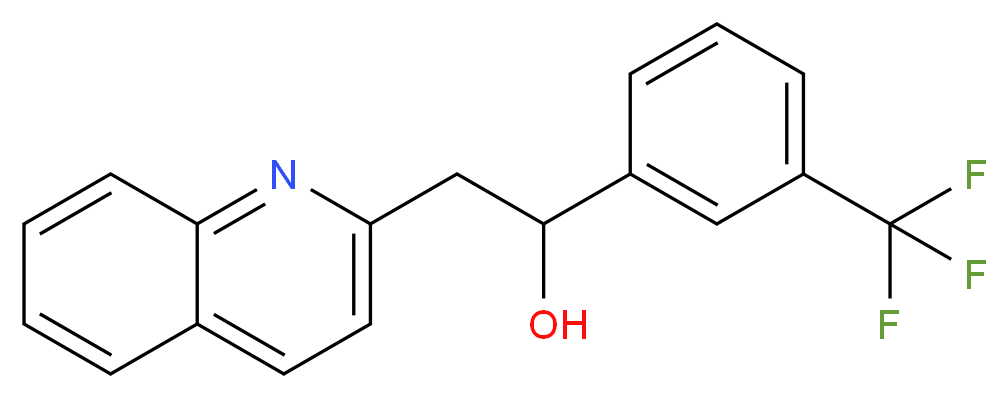 2-Quinolin-2-yl-1-[3-(trifluoromethyl)phenyl]ethanol_分子结构_CAS_)