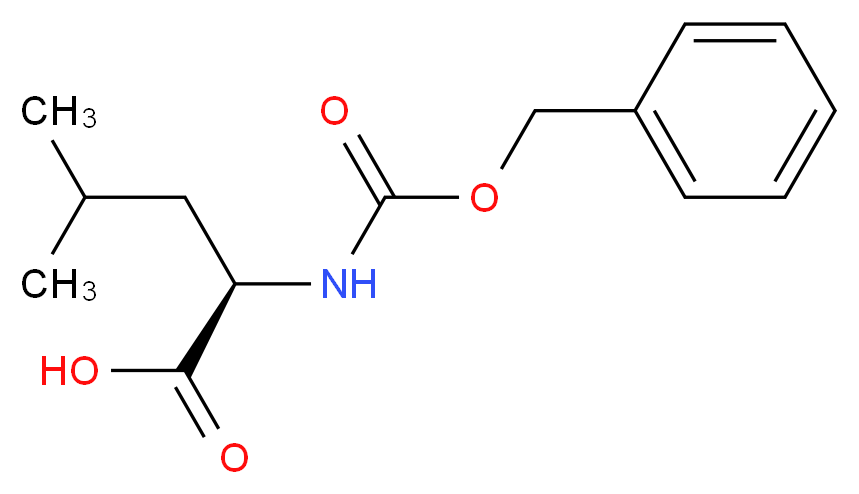 (2R)-2-{[(benzyloxy)carbonyl]amino}-4-methylpentanoic acid_分子结构_CAS_28862-79-5