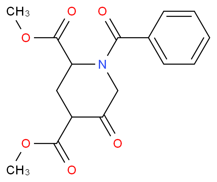 Dimethyl 1-benzoyl-5-oxopiperidine-2,4-dicarboxylate_分子结构_CAS_1255663-98-9)