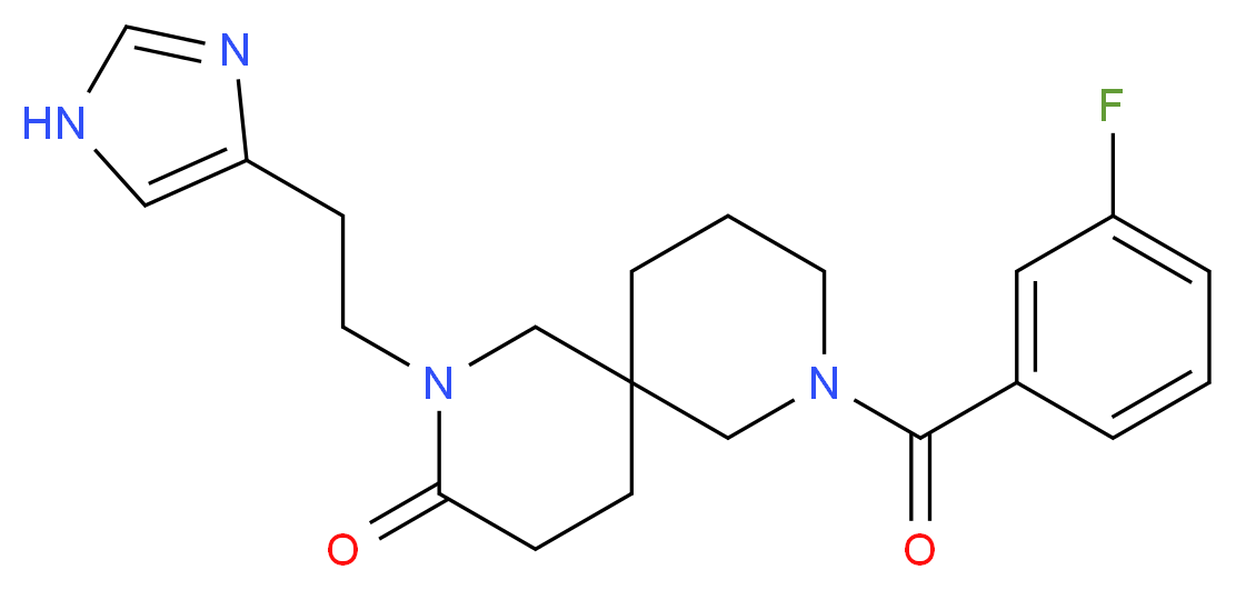 8-(3-fluorobenzoyl)-2-[2-(1H-imidazol-4-yl)ethyl]-2,8-diazaspiro[5.5]undecan-3-one_分子结构_CAS_)