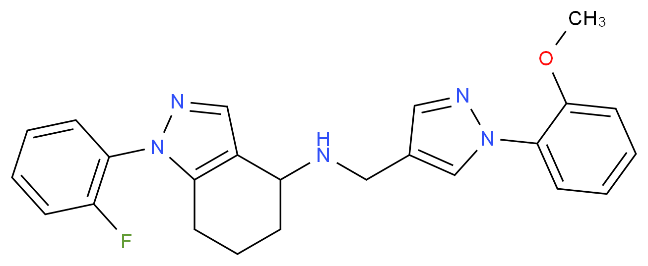 1-(2-fluorophenyl)-N-{[1-(2-methoxyphenyl)-1H-pyrazol-4-yl]methyl}-4,5,6,7-tetrahydro-1H-indazol-4-amine_分子结构_CAS_)