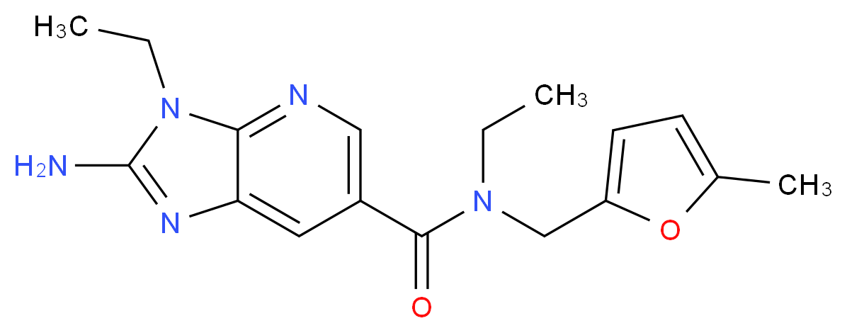 2-amino-N,3-diethyl-N-[(5-methyl-2-furyl)methyl]-3H-imidazo[4,5-b]pyridine-6-carboxamide_分子结构_CAS_)