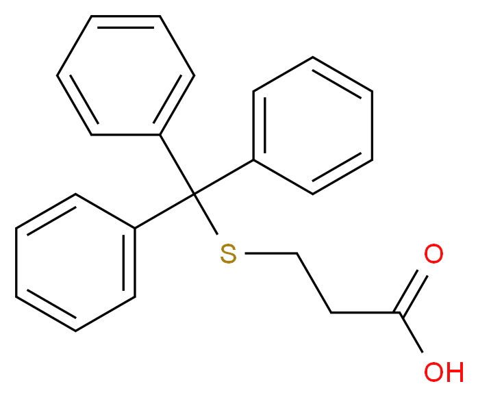 3-(三苯甲硫基)丙酸_分子结构_CAS_27144-18-9)