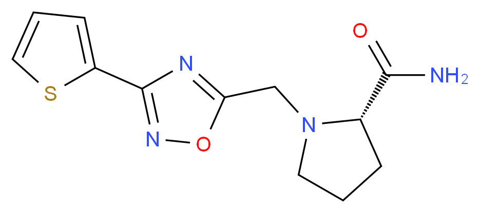 1-{[3-(2-thienyl)-1,2,4-oxadiazol-5-yl]methyl}-L-prolinamide_分子结构_CAS_)