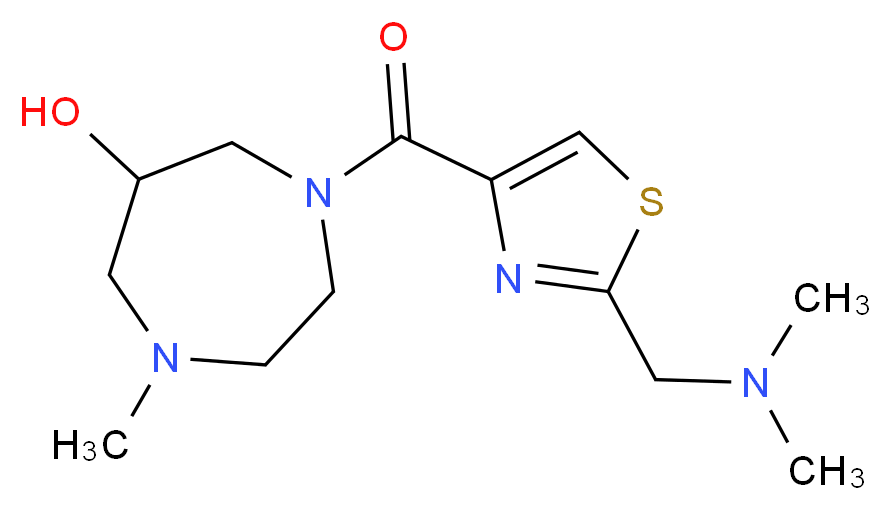 1-({2-[(dimethylamino)methyl]-1,3-thiazol-4-yl}carbonyl)-4-methyl-1,4-diazepan-6-ol_分子结构_CAS_)