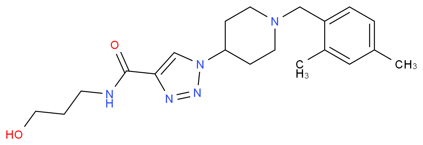 1-[1-(2,4-dimethylbenzyl)-4-piperidinyl]-N-(3-hydroxypropyl)-1H-1,2,3-triazole-4-carboxamide_分子结构_CAS_)