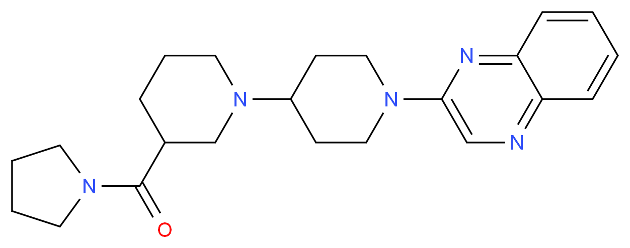 3-(pyrrolidin-1-ylcarbonyl)-1'-quinoxalin-2-yl-1,4'-bipiperidine_分子结构_CAS_)